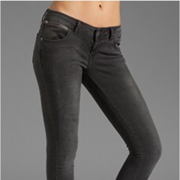 Anine Bing Skinny Double Zip Gray Jeans 24 - Picture 5 of 6